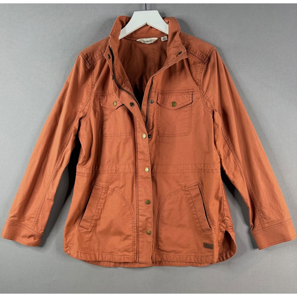 L.L.Bean BeanFlex Utility Jacket Womens Large Burnt Orange 516372 Fall Barn Work